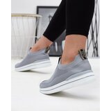 Resti Women's slip-on sports shoes with lettering in gray Cerppa- Footwear | shoptok.hr
