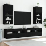TV ormarići s LED svjetlima 2 kom crni 40,5x30x90 cm | Shoptok.si