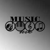 Wallity Music - 467 Black Decorative Metal Wall Accessory | ePonuda.com