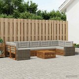  Set vanjskih sofa 8 kom. Prirodna i svjetlosiva | shoptok.hr