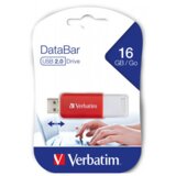 Verbatim MEMORIJA USB 16GB 2.0 DATABAR VERBATIM 49453 CRVENA BLISTER Cene
