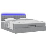  Otomanski krevet s madracem&LED svijetlosivi 180x200cm tkanine | shoptok.hr