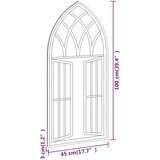  Vrtno ogledalo boja pijeska 100x45 cm željezno vanjska upotreba | shoptok.hr