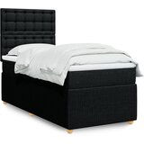 vidaXL Box spring postelja z vzmetnico črna 80x200 cm blago | Shoptok.si