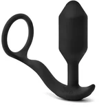 b-Vibe Vibracijski analni čep z obročkom za penis - Snug &amp; Tug M