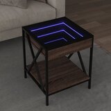 vidaXL Stolić s beskonačnim LED svjetlima boja hrasta 40x40x49 cm Cijene