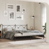 Maison Chic Kovinski Posteljni okvir - Dvoposteljna postelja - Zakonska postelja z vzglavjem črn 200x200 cm, (21692366) | Shoptok.si