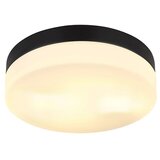Globo Vanjska zidna i stropna svjetiljka Vranos (40 W, Ø x V: 24 x 6,5 cm, Crna, Opal, IP44) | shoptok.hr
