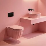 Rea Set: Viseča WC školjka + Nadpultni umivalnik Duo Sweet Pink Matt | Shoptok.si