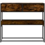 vidaXL Konzolna mizica dimljen hrast 90x35x80 cm inženirski les | Shoptok.si