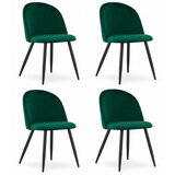  Set 4 stolice BELLO - zeleni baršun / crne noge | shoptok.hr