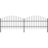  Vrtna ograda s vrhom koplja Čelik 359x100 cm Crna | shoptok.hr