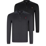 Dewberry DOUBLE SET V4007 MEN'S SWEATSHIRT-BLACK-NAVY BLUE | Shoptok.si
