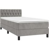 Box spring postelja z vzmetnico svetlo siv 90x190 cm žamet, (20901293) | Shoptok.si