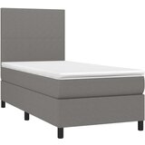  Box spring postelja z vzmetnico LED temno siva 80x200 cm blago, (20789411) | Shoptok.si