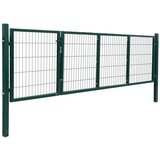  Vrata za ogradu sa stupovima 350 x 100 cm čelična zelena | shoptok.hr