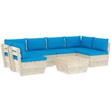 The Living Store Vrtna garnitura iz palet 7-delna z blazinami smrekovina - Vrtna Sedežna Garnitura, (21467851) | Shoptok.si