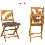 Sklopiva stolica s jastukom 6 pcs Siva 49 x 57,5 x 92 cm | shoptok.hr