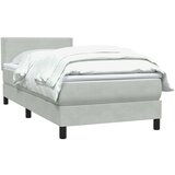 Box spring postelja z vzmetnico svetlo siva 80x220 cm žamet, (21790742) | Shoptok.si