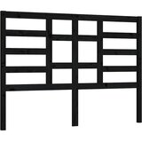  Uzglavlje za krevet crno 126 x 4 x 104 cm od masivne borovine | shoptok.hr
