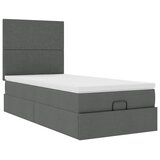  Otomanski krevet s madracem i LED tamnosivi 90x200 cm tkanine | shoptok.hr