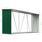  Ostava za drva od pocinčanog čelika 330x84x152 cm zelena | shoptok.hr