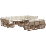 vidaXL Vrtna sedežna garnitura 14 pcs Bež in smetanasto bela, (5000270611) | Shoptok.si