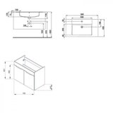 Jika H4537521763001 Cube 80 x 43 cm umivalnik z omarico | Shoptok.si