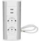 Orno Podaljšek z 2 x Schuko vtičnico, 2 x USB, vgradni - OR-GM-9003/W-G(GS) | Shoptok.si