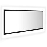 vidaXL LED kopalniško ogledalo črno 100x8,5x37 cm iverna plošča | Shoptok.si
