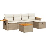 vidaXL 6-dijelni set vrtnih sofa s jastucima bež od poliratana | shoptok.hr