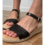 Gemre Black wedge sandals with a braided strap Ameliz | ePonuda.com