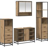  Set namještaja za kupaonicu s ladicama 4 pcs Umjetnički hrast | Eponuda.com