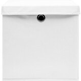 vidaXL Škatle s pokrovi 10 kosov 28x28x28 cm bele | Shoptok.si