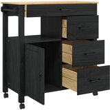  Kuhinjski kolica MONZA Crna 84 x 40 x 88,5 cm | shoptok.hr