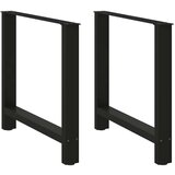 vidaXL noge kavne mizice črna 2 kosa 80x(72-73) cm jeklo Cene
