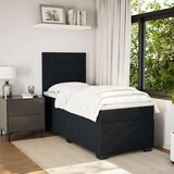 vidaXL Box spring postelja z vzmetnico črna 80x200 cm žamet | Shoptok.si
