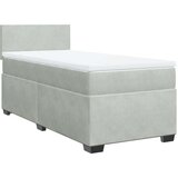 vidaXL Box spring postelja z vzmetnico svetlo siva 90x200 cm žamet | Shoptok.si