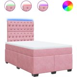 vidaXL Krevet s oprugama i madracem ružičasti 120 x 190 cm baršunasti | shoptok.hr