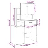 vidaXL Toaletna mizica z omarico siva sonoma 80x35x132 cm | Shoptok.si
