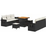  Set vrtnih sofa od 9 dijelova s jastučićima Crni poli ratan akacija Set od 3 dijela za vrt s jastučićima Crni poli ratan akacij | shoptok.hr
