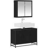  Set namještaja za kupaonicu 2 kom. Crni hrast 90 x 33 x 60 cm | Shoptok.si