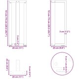  Noge za konzolni stol T-oblika 2 kom Crne 25x28x(72-73) cm Čelik | shoptok.hr