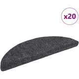  Prostirke za stepenice, samoljepljive, 20 kom. 56x17x3 cm, tamno sive, poluokrugle | shoptok.hr