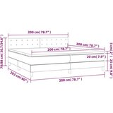  Krevet s oprugama i madracem smeđesivi 200x200 cm od tkanine | shoptok.hr