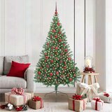 vidaXL Umjetno predsvijetljeno božićno drvce Zelena 180 cm PVC | shoptok.hr