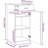 vidaXL Komoda bijela 45 x 42,5 x 93 cm od konstruiranog drva | shoptok.hr