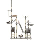  Mačje drevo s praskalniki iz sisala 230-250 cm sive barve | Shoptok.si