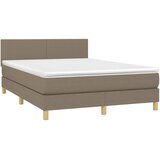  s oprugama i madracem smeđesivi 140 x 190 cm od tkanine | shoptok.hr