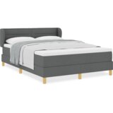 vidaXL Postelja s pomičnim dnom in vzmetnico Temno siva 140x190 cm Tkanina | Shoptok.si